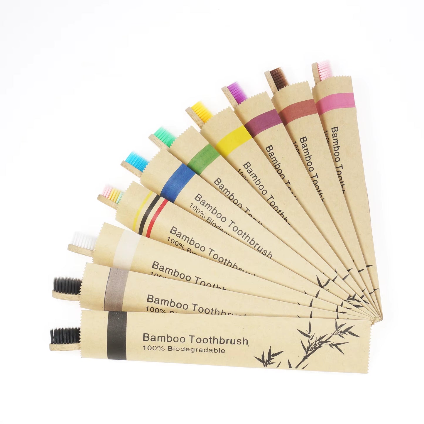 20Pcs Children'S Colorful Toothbrush Natural Bamboo Tooth Brush Set Soft Bristle Charcoal Teeth Eco Bamboo Toothbrushes Dental O
