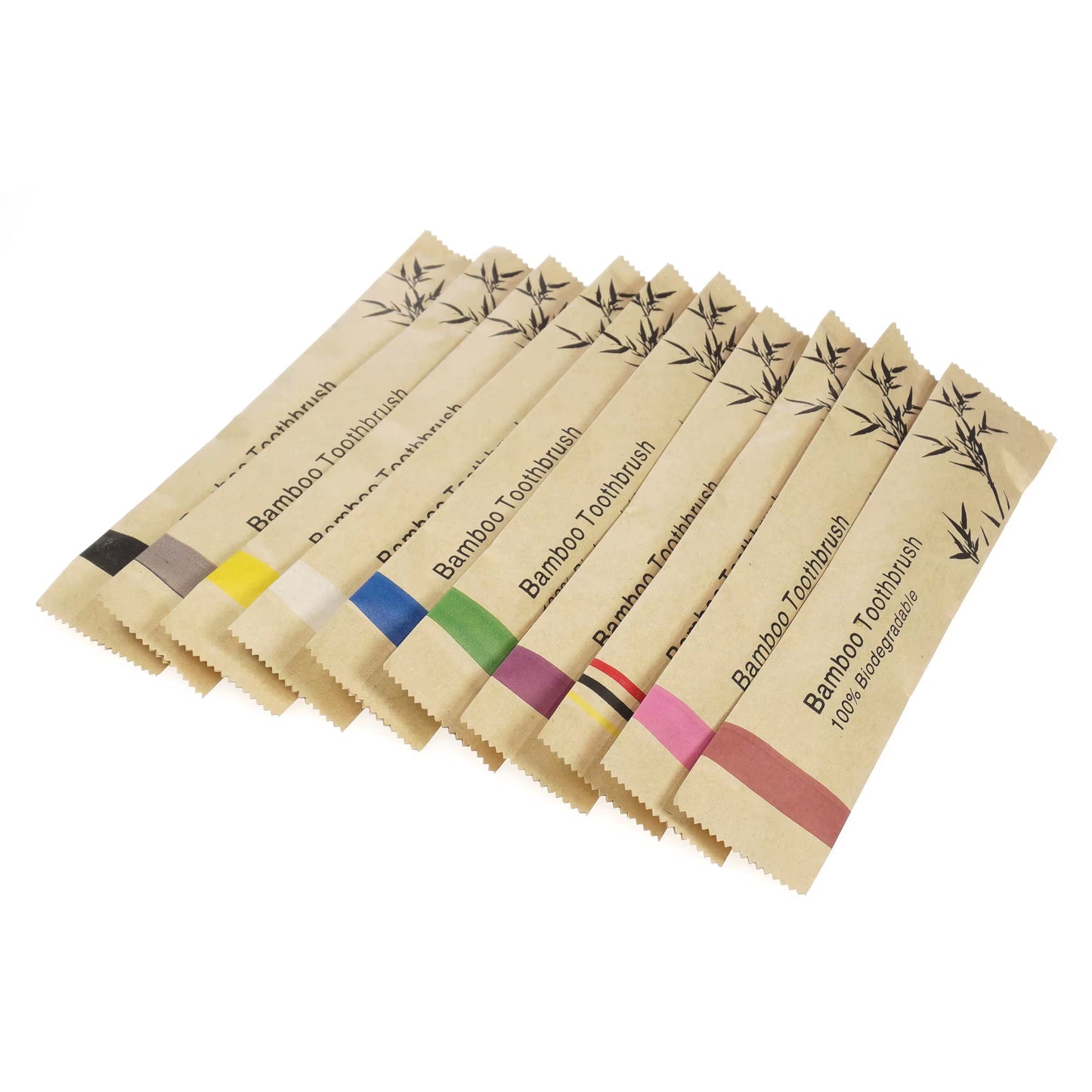 20Pcs Children'S Colorful Toothbrush Natural Bamboo Tooth Brush Set Soft Bristle Charcoal Teeth Eco Bamboo Toothbrushes Dental O