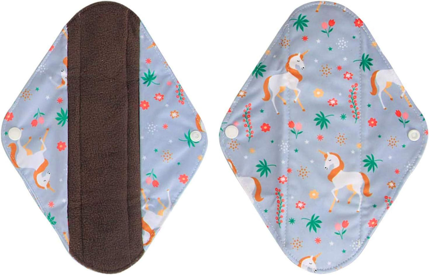 6Pcs 8 Inch Reusable Pads, Cloth Menstrual Pads Washable Period Pads with Charcoal Absorbency Layers, Fit for Light Flow (Cute Whale, Small)