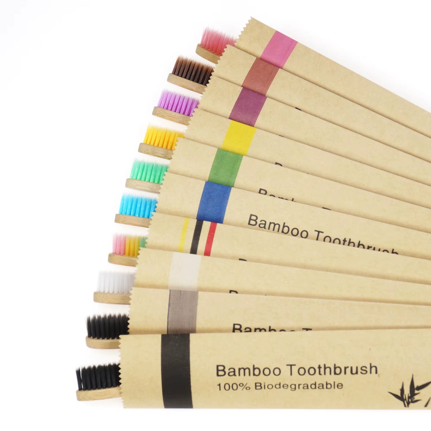 20Pcs Children'S Colorful Toothbrush Natural Bamboo Tooth Brush Set Soft Bristle Charcoal Teeth Eco Bamboo Toothbrushes Dental O