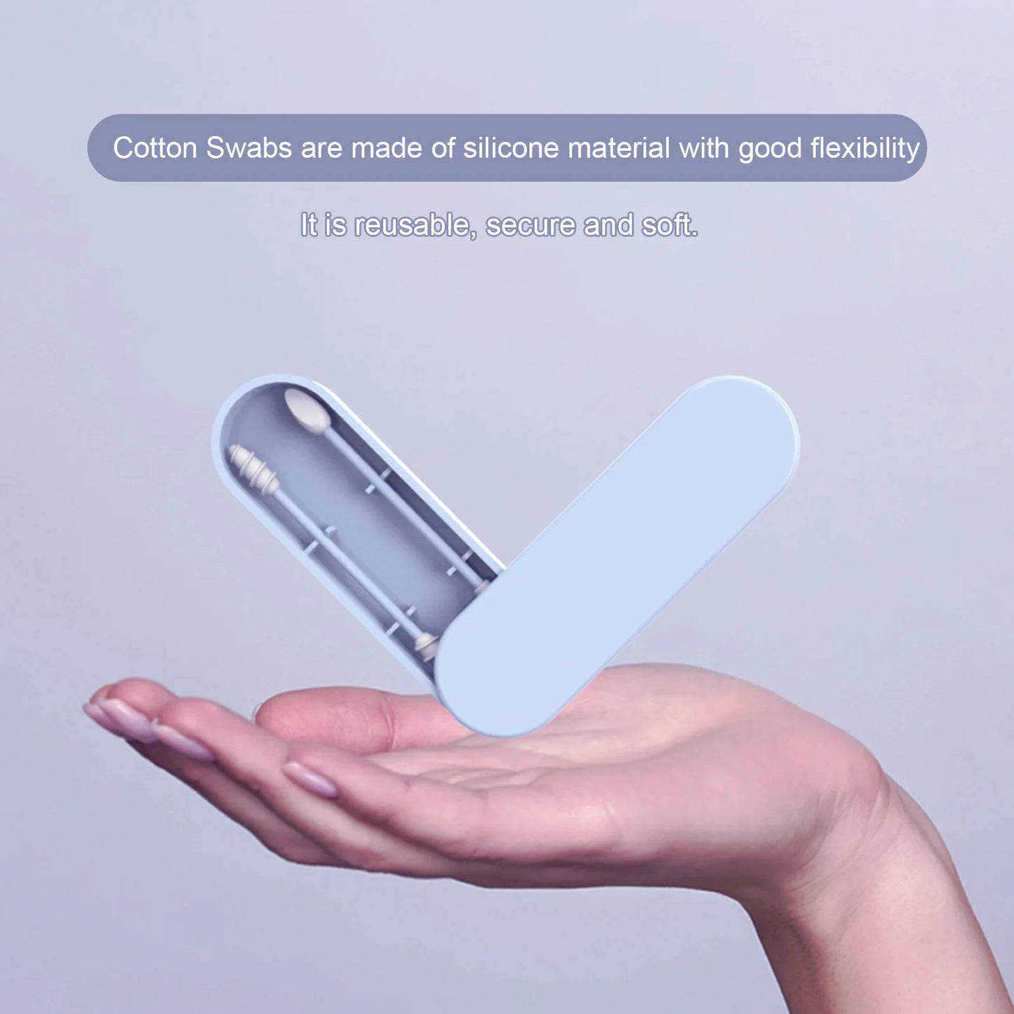 Ear Spoon,Reusable Portable Cleanable Q-Tip Friction Cotton Swabs Stick Reusable Portable Cleanable Ear Swabs Ear Makeup Cotton Swabs Cleanable Ear Q-Tip Ear Makeup 2Pcs Ear Q-Tip Friction