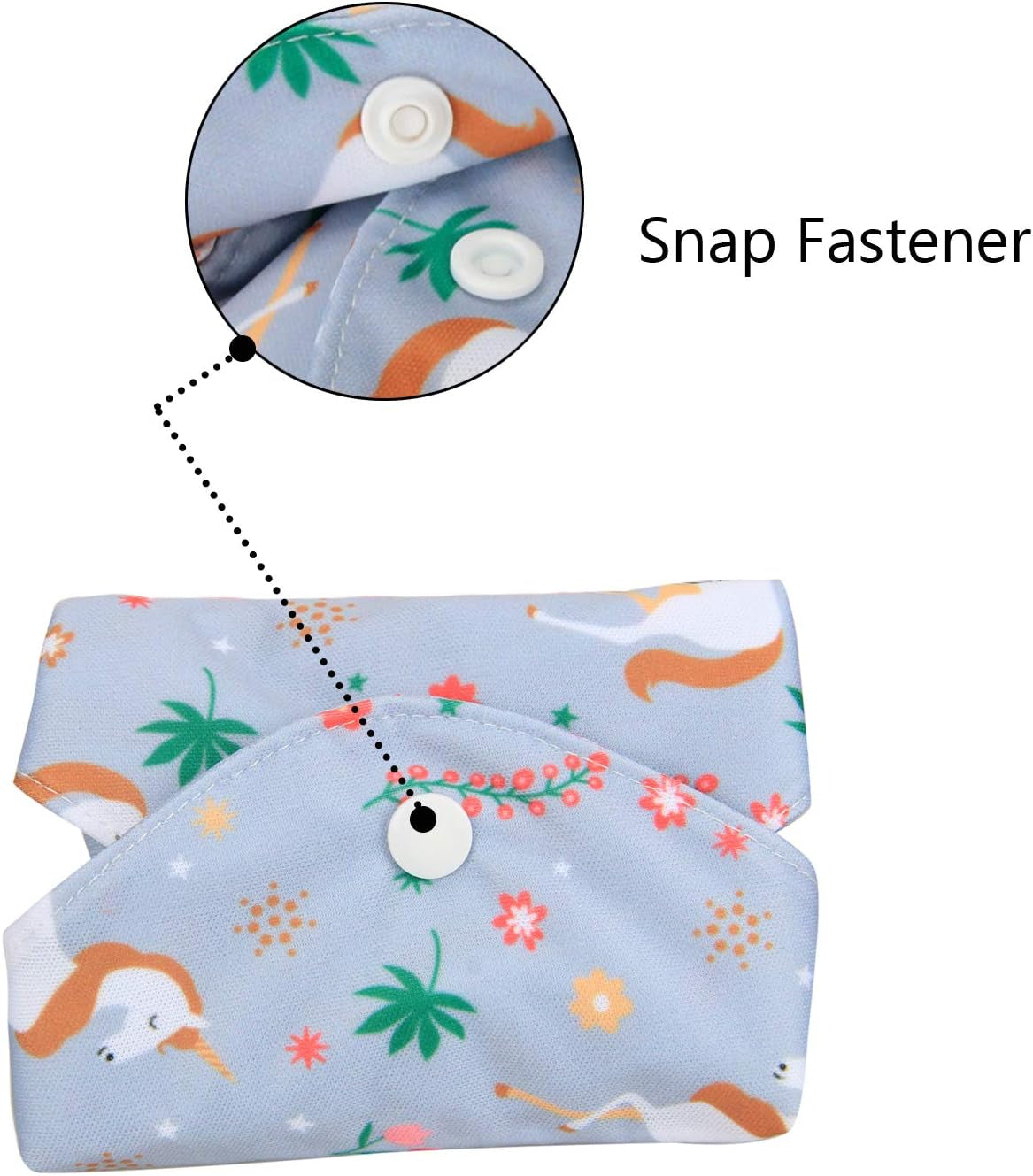 6Pcs 8 Inch Reusable Pads, Cloth Menstrual Pads Washable Period Pads with Charcoal Absorbency Layers, Fit for Light Flow (Cute Whale, Small)