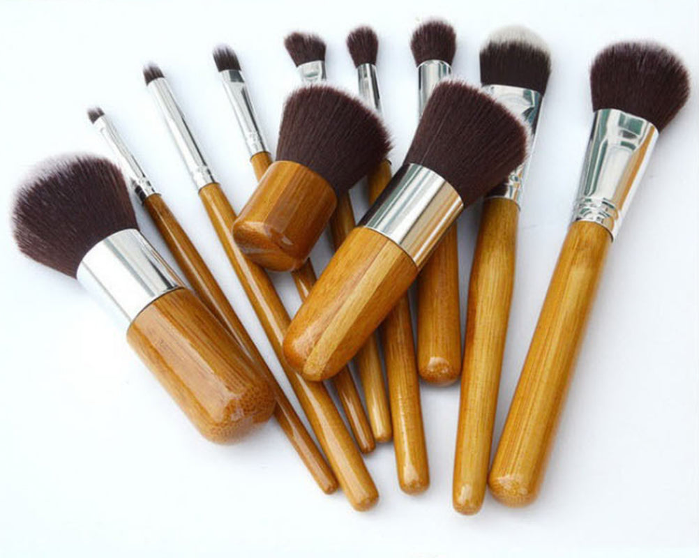 Bamboo Handle Makeup Brush Bamboo Pole Makeup Brushes Suit Bamboo Pole with Sack Top Quality
